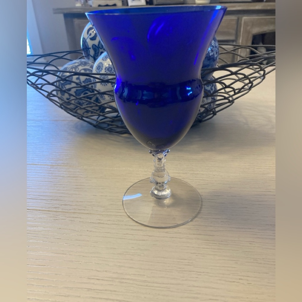 Cobalt blue water goblets
